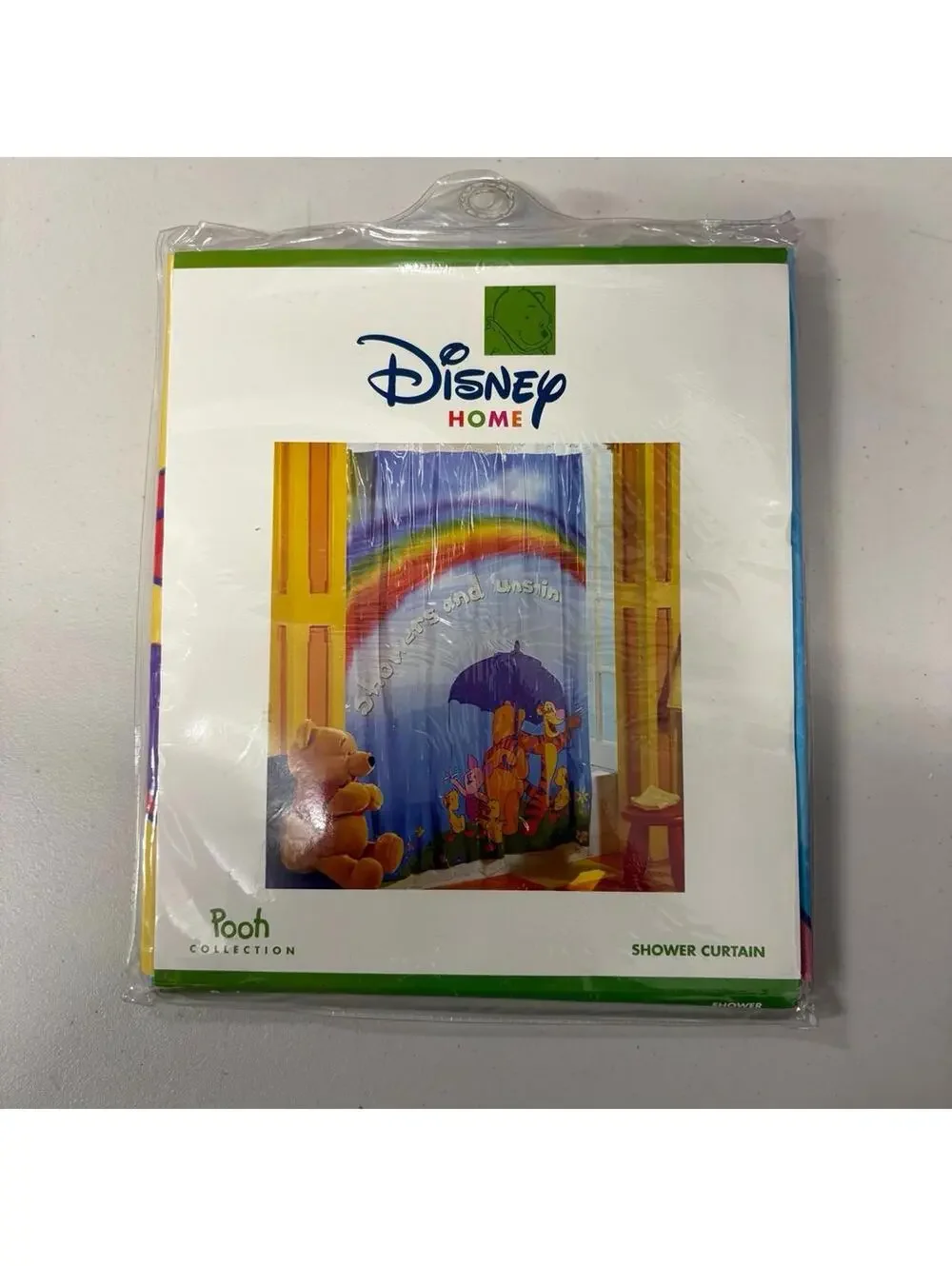 Unopened Disney Pooh Sunshine and Showers 72x72 Vinyl Shower Curtain
